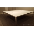 Chrome & White Glass 10' x 10' Boardroom Conference Table